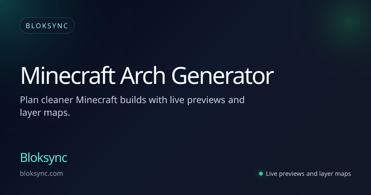 Minecraft Arch Generator | Bloksync