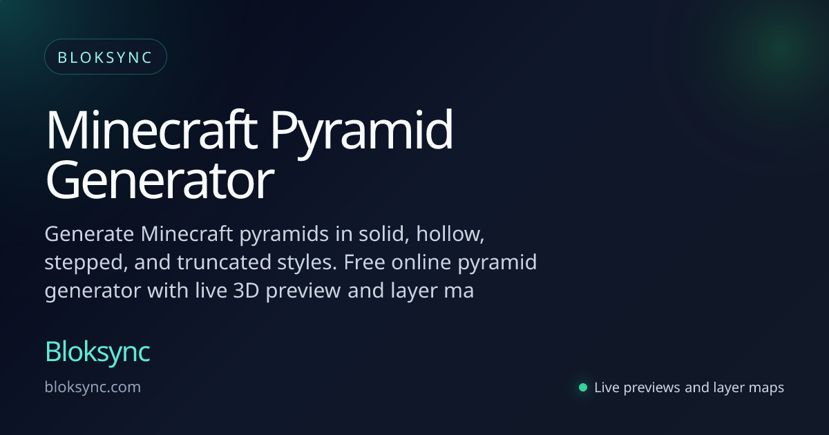 Minecraft Pyramid Generator | Bloksync